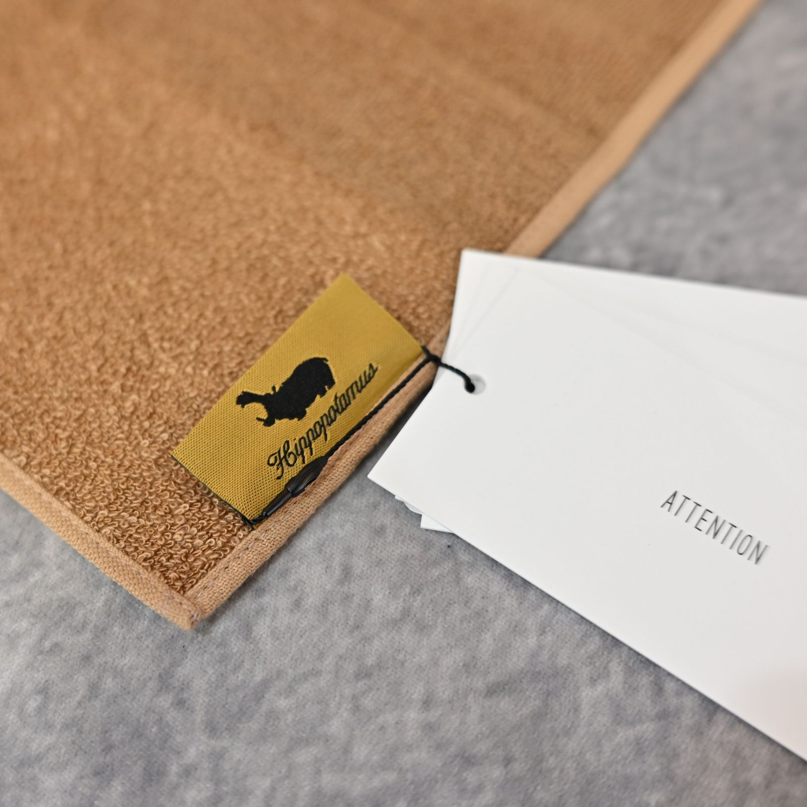 TEST PRODUCT EXCHANGE SERVISE × HIPPOPOTAMUS HAND TOWEL（BEIGE） / ハンドタオル (ベージュ) TPES-AC05