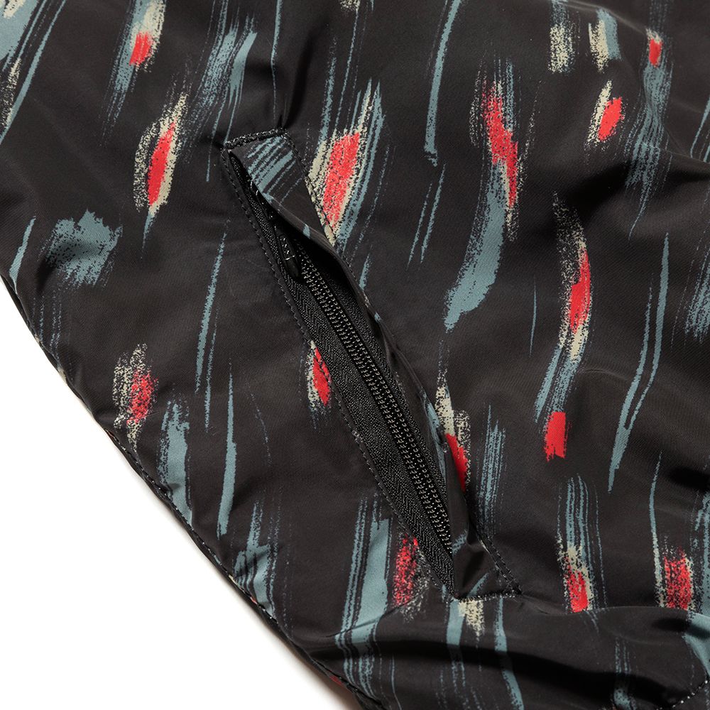 WATER REPELLENT TASSER ALLOVER PATTERN TRACK JACKET (BLACK)