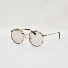 FLIP UP TYPE CIRCLE METAL GLASSES (GOLD.BROWN) / フリップアップタイプ サークルメタル グラシズ