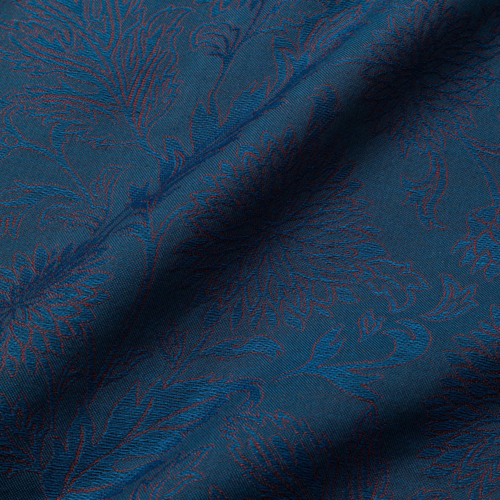 FLOWER JACQUARD SH (NAVY BLUE) / フラワー柄 ジャガード 半袖シャツ