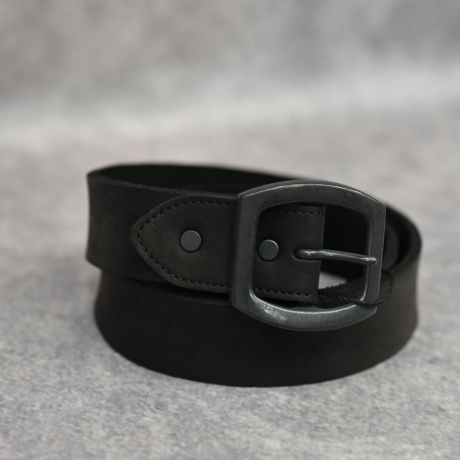 ダブルショルダーレザー 製品染めベルト （BLACK / ブラック） 318-31