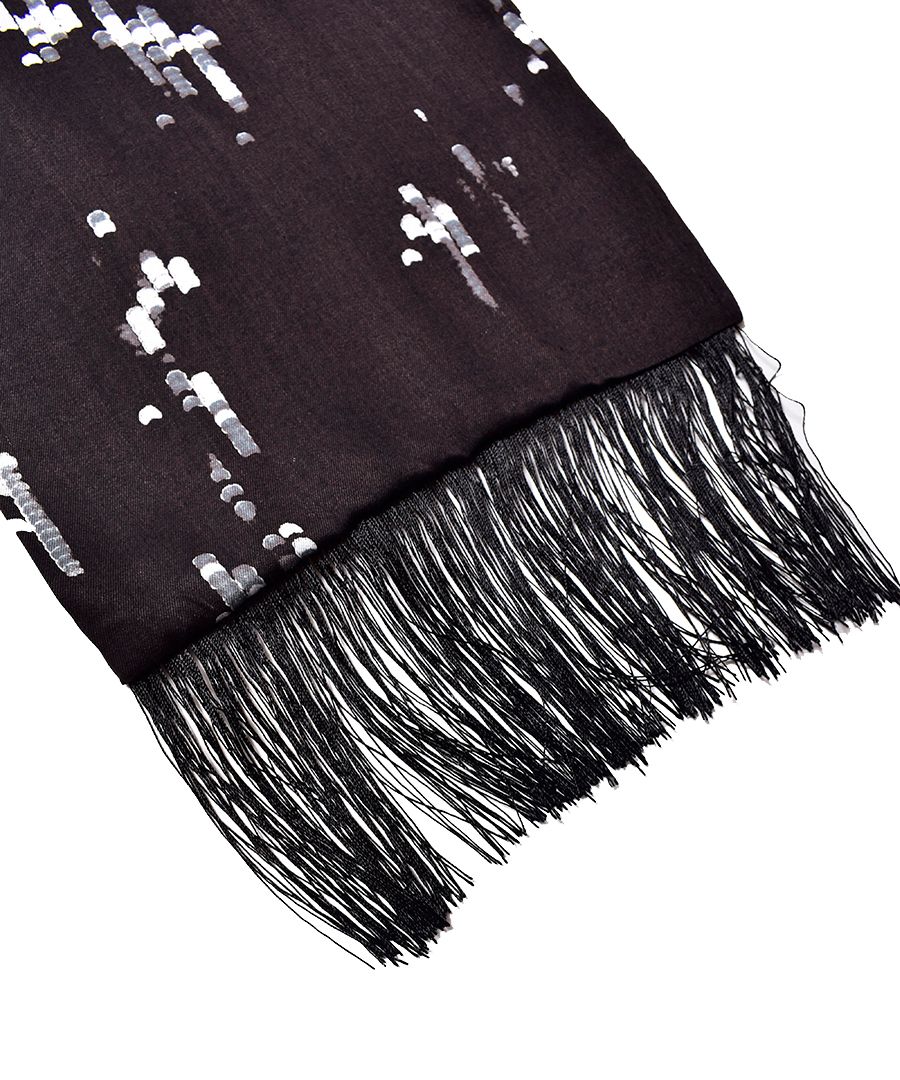Spangle Print Silk Long Scarf