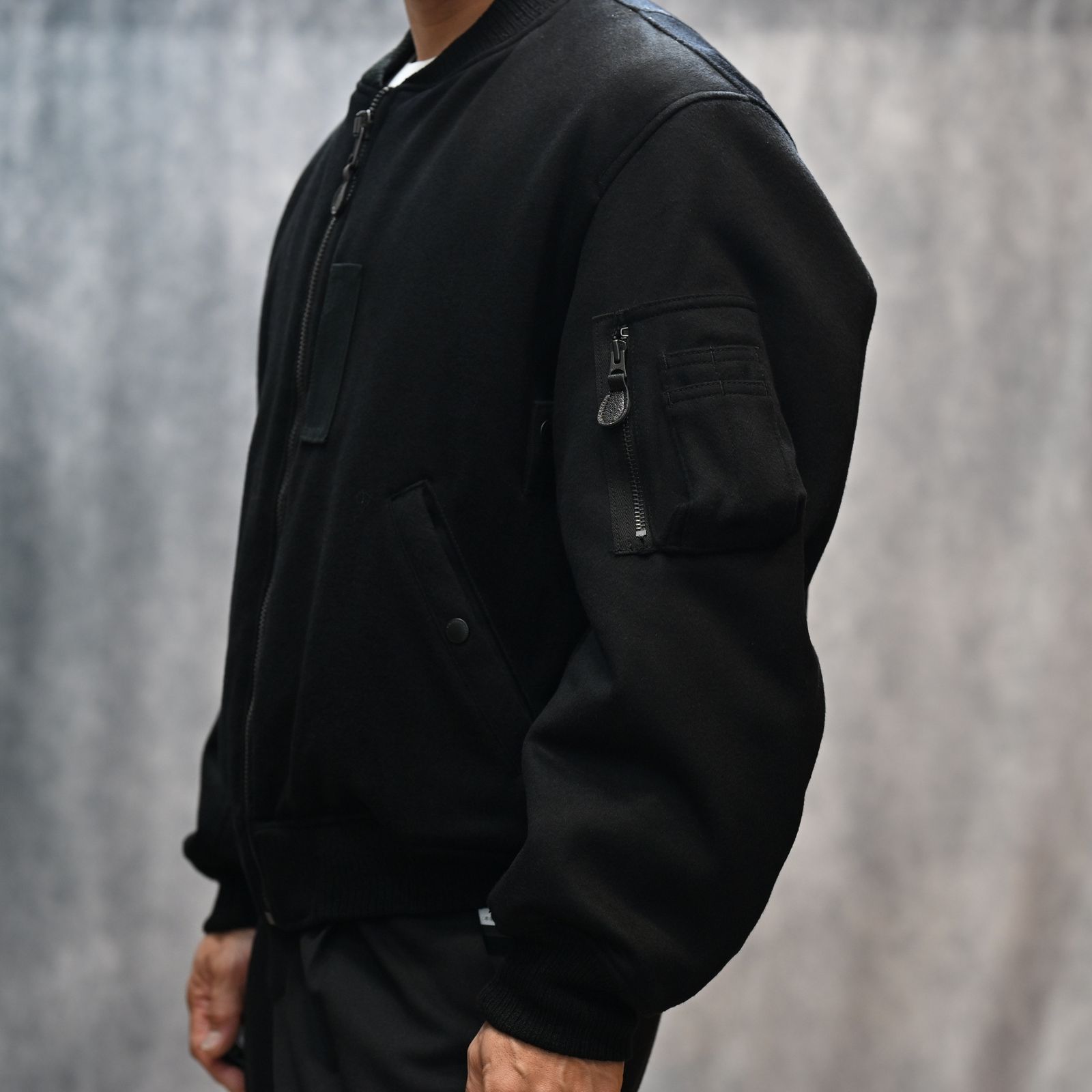 Wool Meiton Bomber JKT （BLK）｜ウールメルトン ボンバージャケット フライトジャケット｜2511-9001