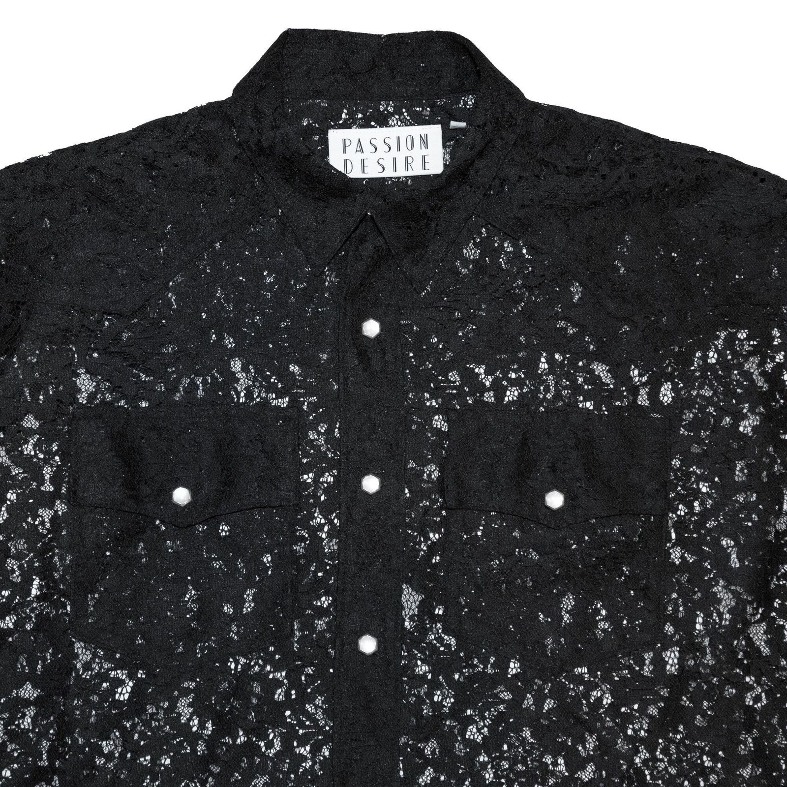 el conductorH - FLOWER LACE WEATERN SHIRT (BK) | chord online store