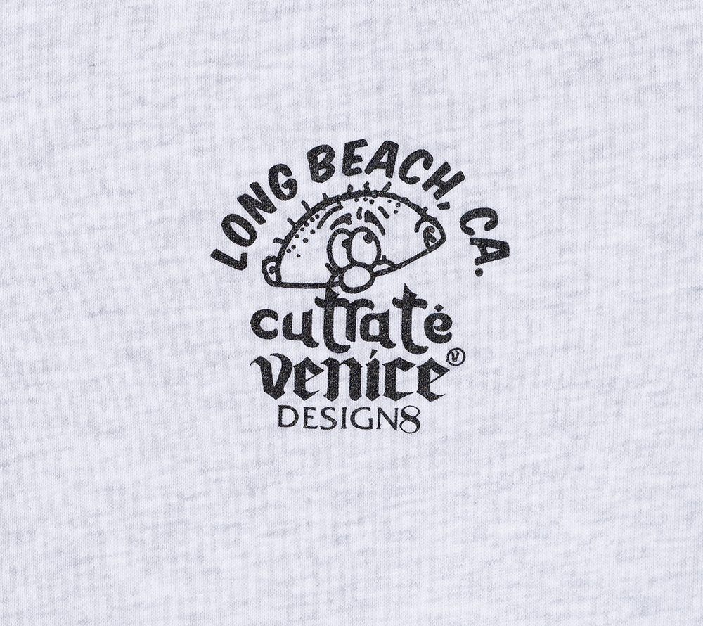 ×VENICE8 COFFEE HOUSE SMILEY FACE DISPENSER DROP CREW NECK SWEAT (GRY) / ドロップショルダー クルーネック スウェット