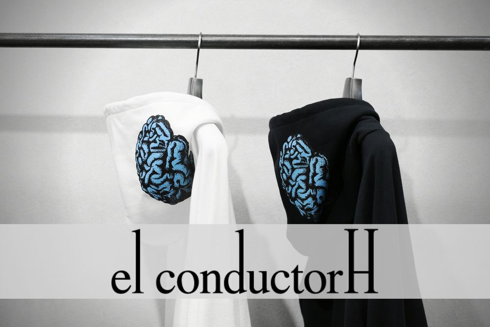 el conductorH / COTTON HOODED SWEATER 'BRAIN