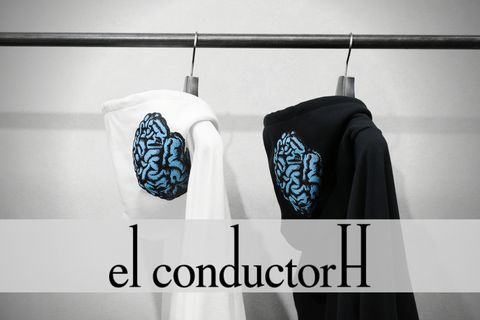 el conductorH / COTTON HOODED SWEATER 'BRAIN