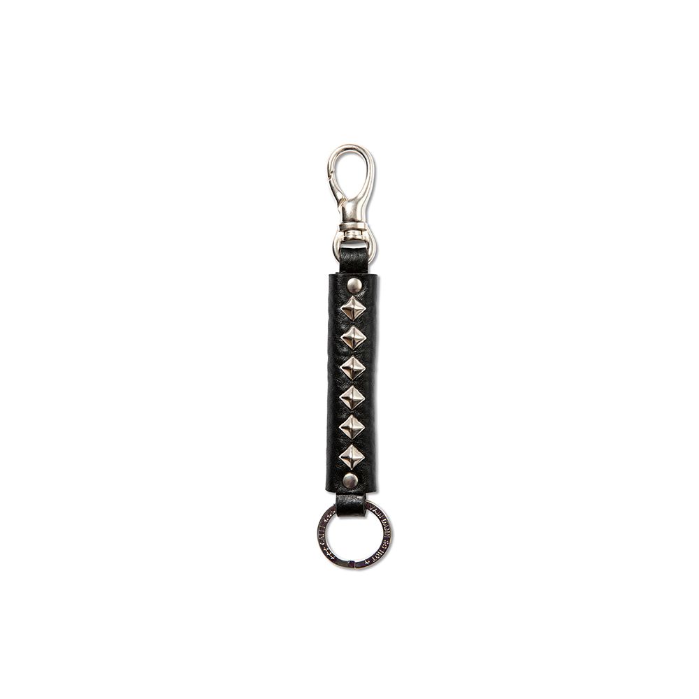 CALEE - Studs leather key ring <Type A> / スタッズ レザー 