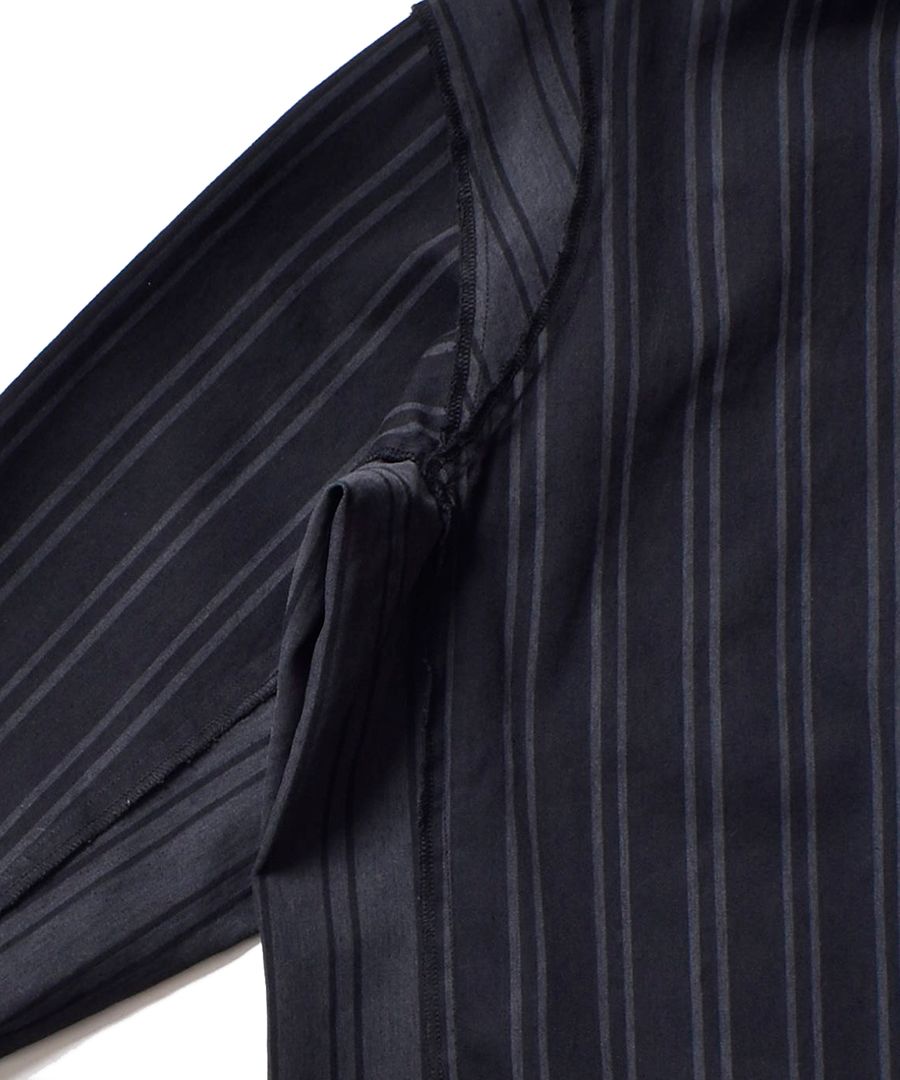 N.HOOLYWOO × MINEDENIM BD.Discharge Stripe NHW SH （BLACK） 長袖シャツ ストライプシャツ 再構築シャツ
