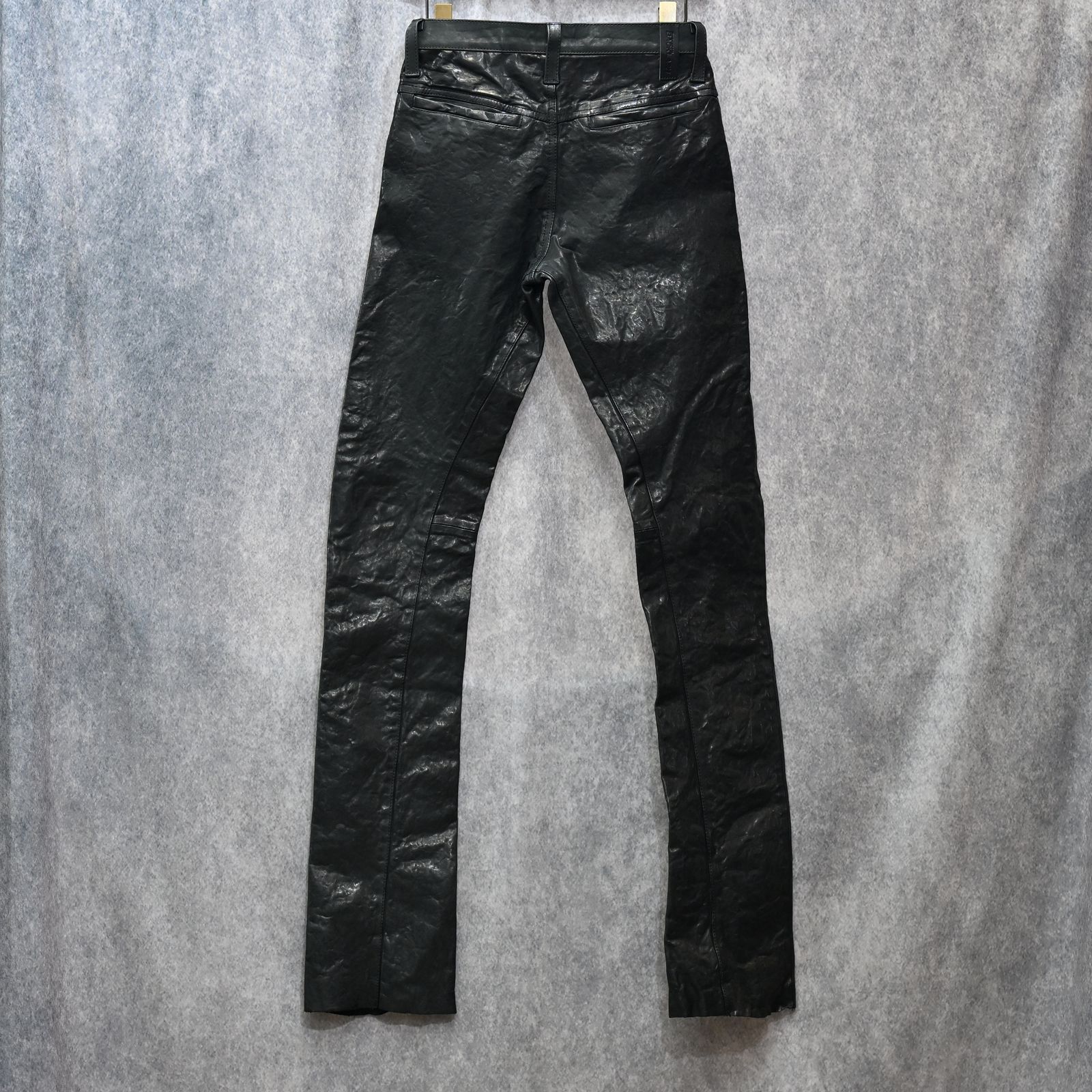 イタリーショルダー製品染め パンツ （BLACK）｜レザーパンツ 1254-08