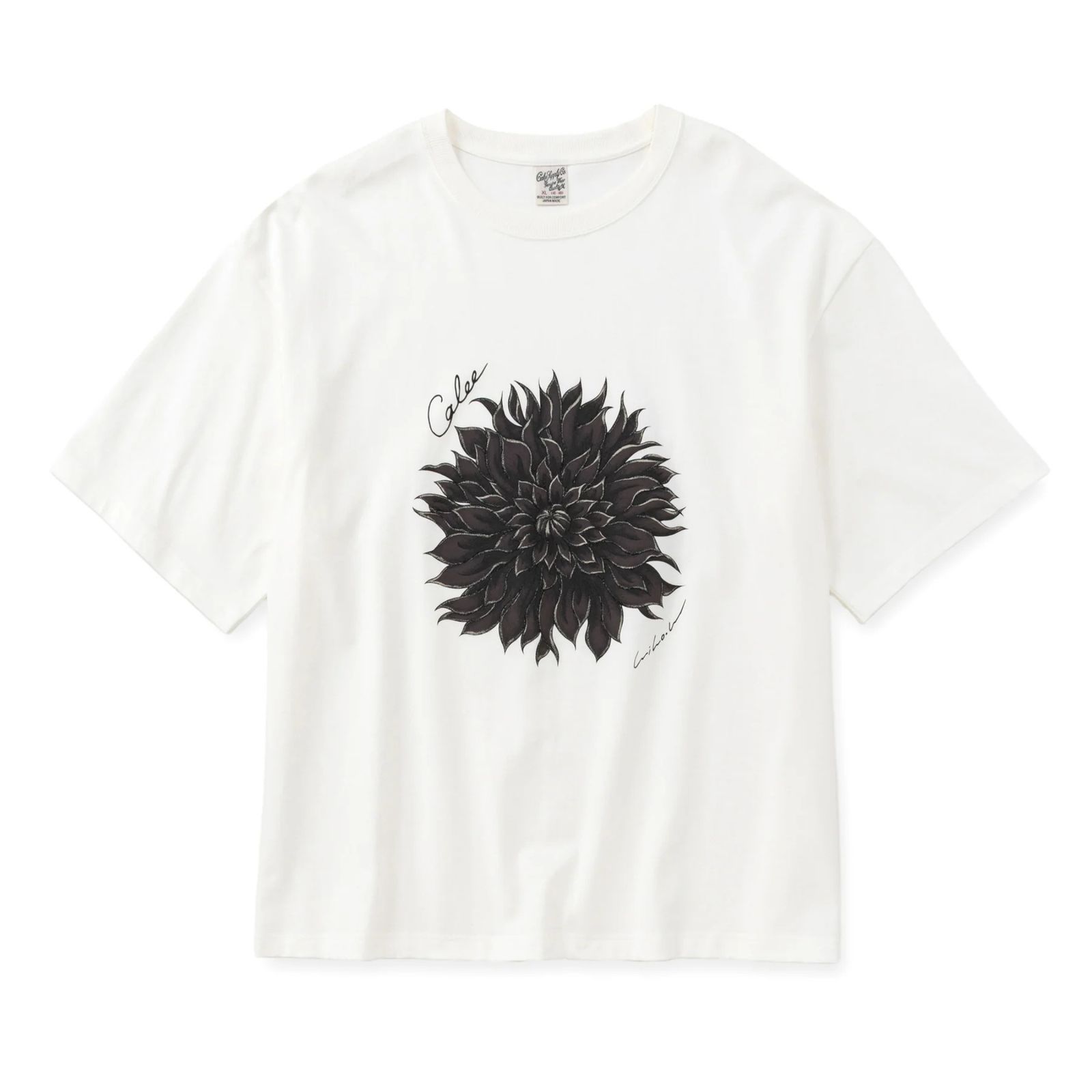 DAHLIA ART TEE ＜MIHO MURAKAMI DESIGN＞ (WHITE / BLACK)｜× 村上実帆 ダリア プリントTシャツ｜CL-26SS003MM