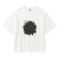 DAHLIA ART TEE ＜MIHO MURAKAMI DESIGN＞ (WHITE / BLACK)｜× 村上実帆 ダリア プリントTシャツ｜CL-26SS003MM