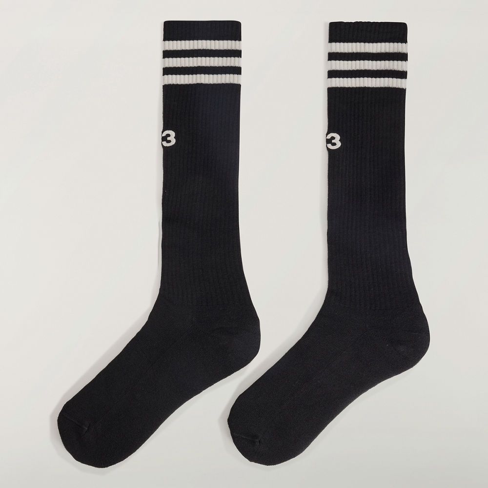 Y-3 STRIPES HIGH SOCKS （BLACK） / ロングソックス （ブラック） KD0204