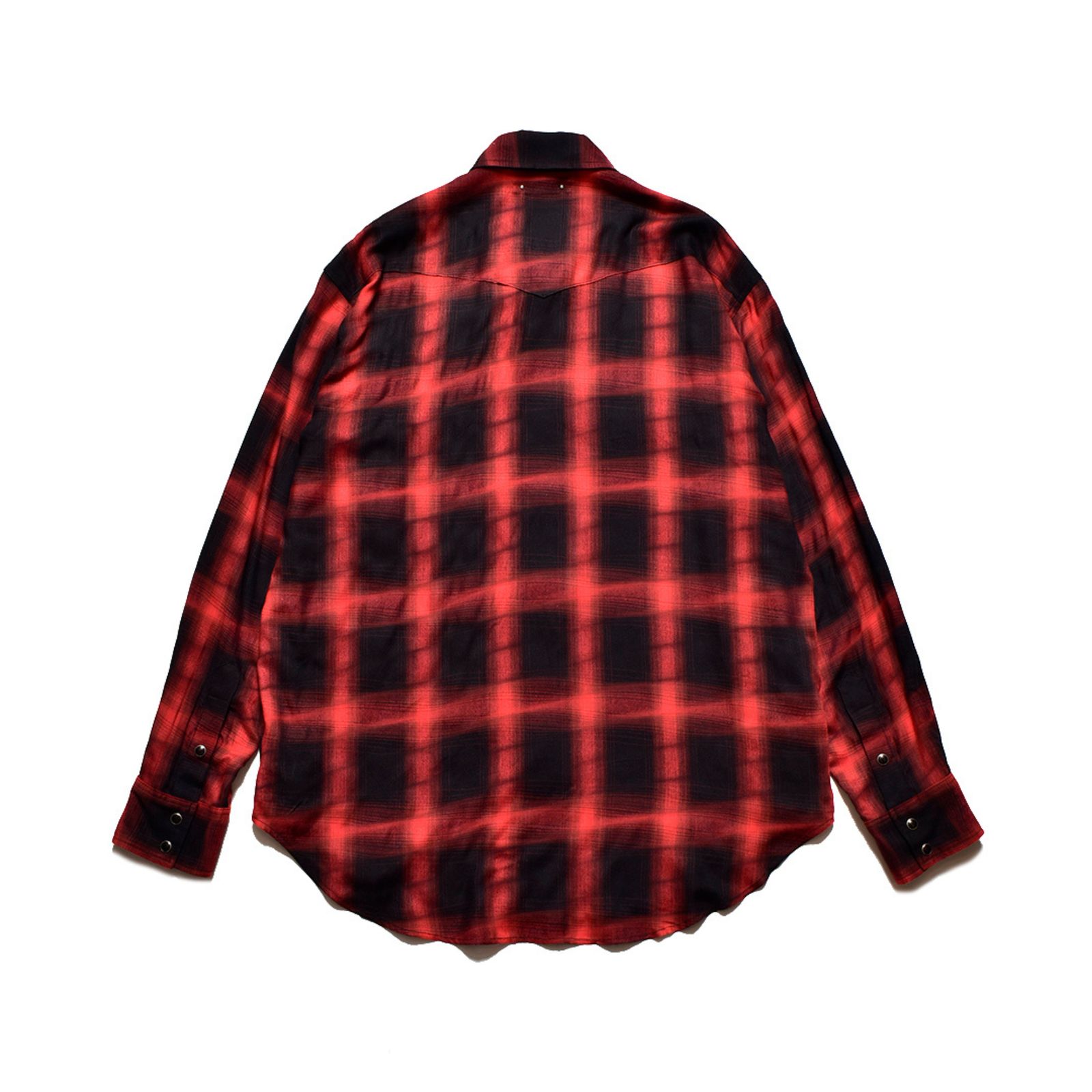 Distortion Ombre Check L/Western SH （RPT） / オンブレーチェック シャツ （レッド）
