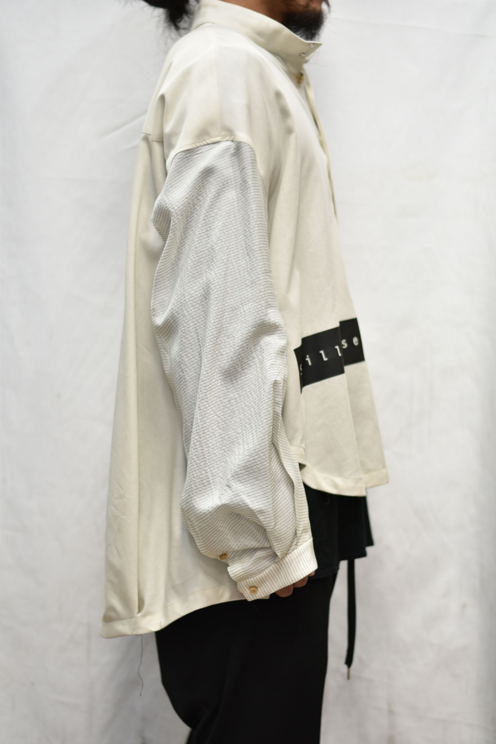 スタンドカラー ルーズシャツ / LB21SS-SH02-CP (ECUR×PIN BORDER)