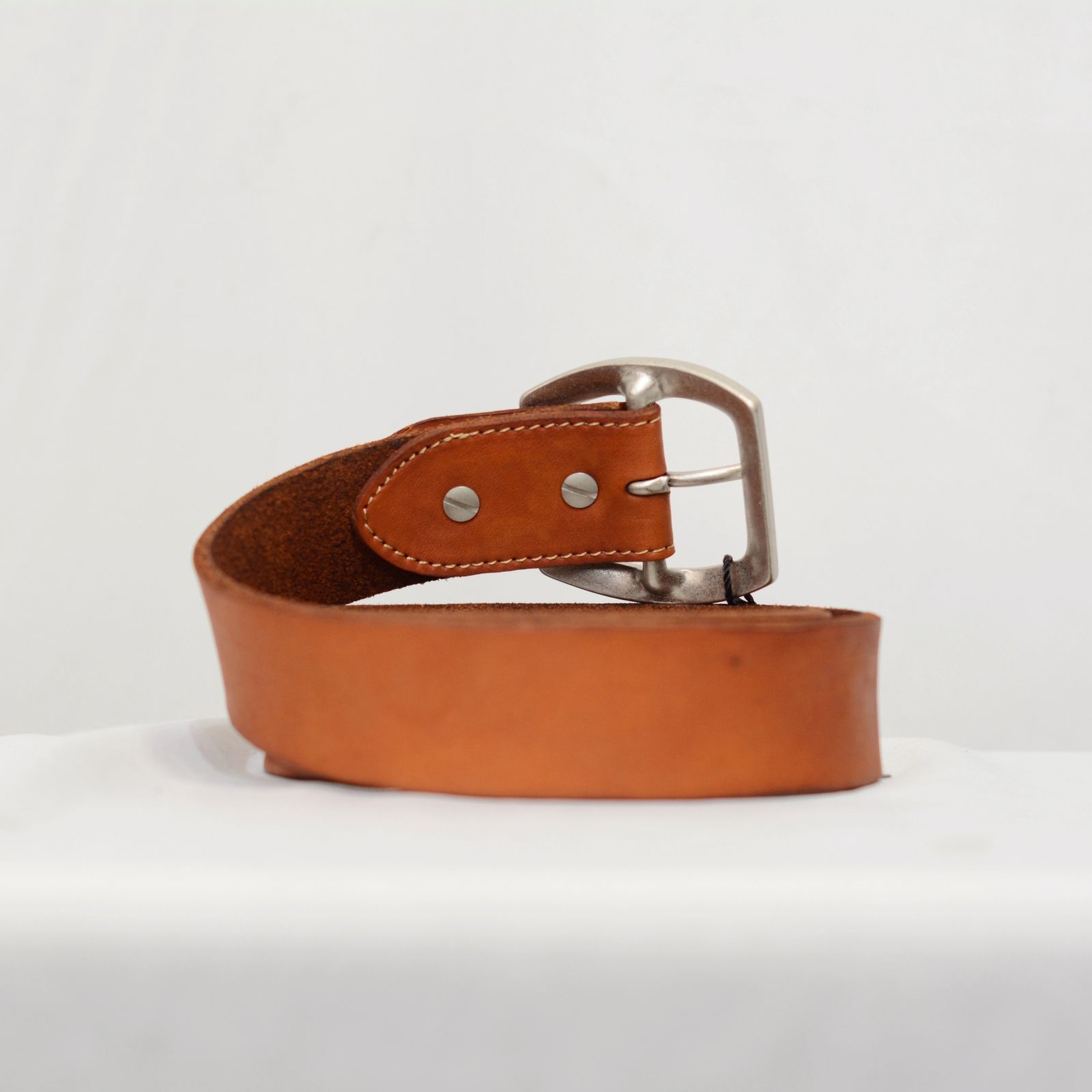 ダブルショルダーレザー 製品染めベルト （BROWN）