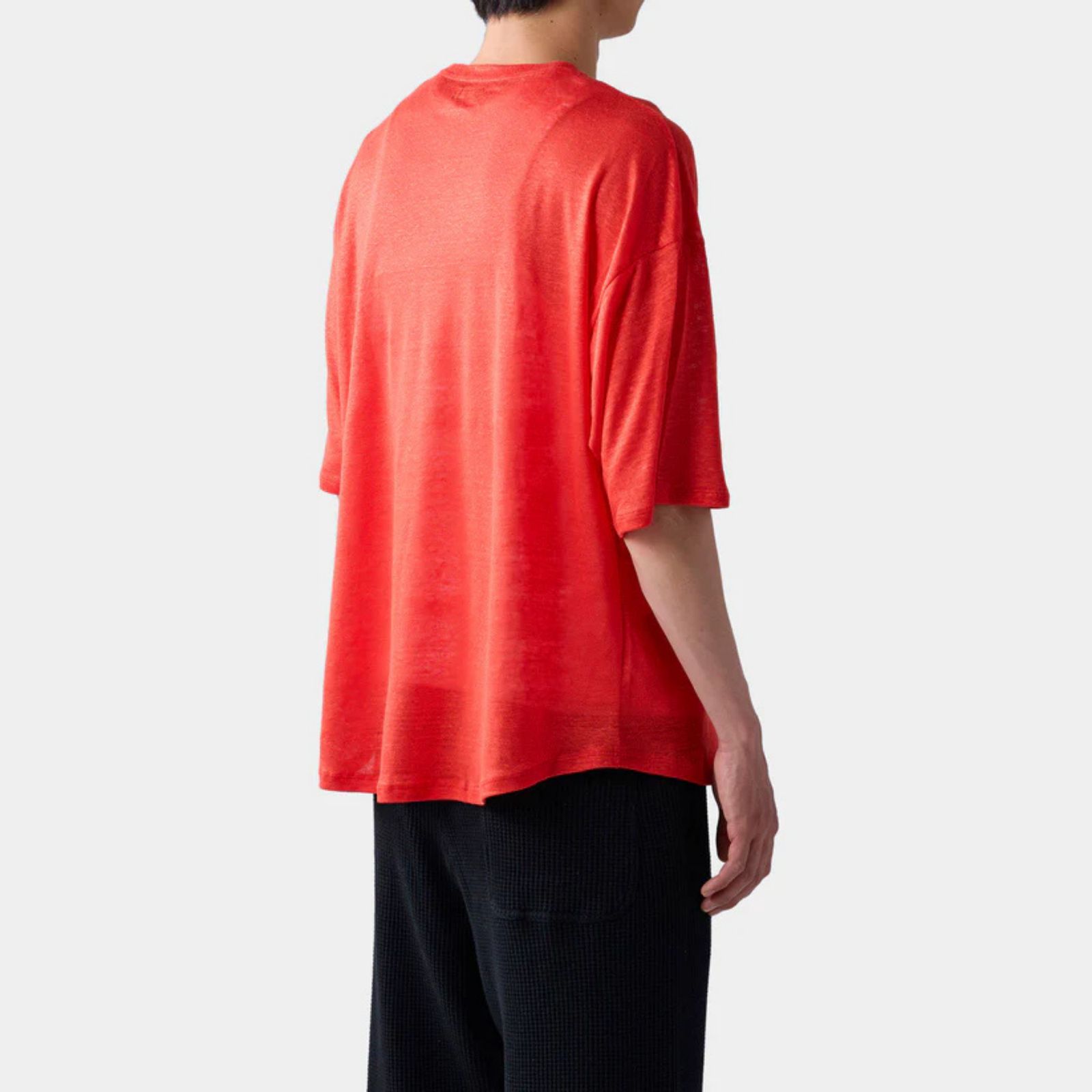 HF linen shirt SS （RED）｜リネン Tシャツ （レッド）｜HF-01