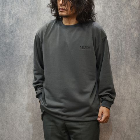 AEROKNOT® CALEE NATINAL LOGO DROP L/S TEE (CHARCOAL)｜機能素材 エアロノット ロングスリーブ Tシャツ｜CL-25AW004