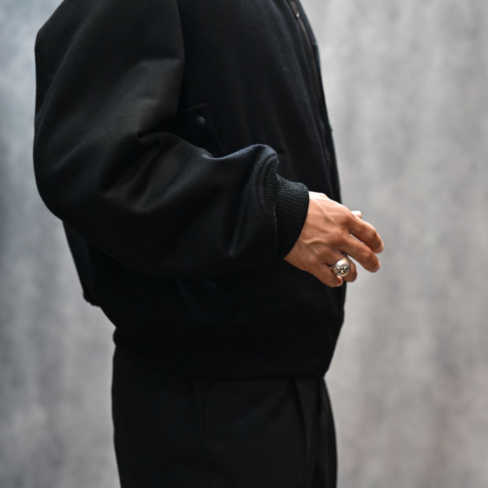 Wool Meiton Bomber JKT （BLK）｜ウールメルトン ボンバージャケット フライトジャケット｜2511-9001