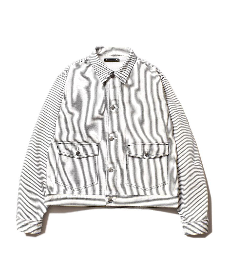 Hickory Print Denim Trucker JKT