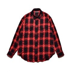 Distortion Ombre Check L/Western SH （RPT） / オンブレーチェック シャツ （レッド）