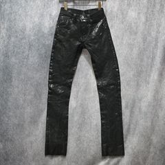 イタリーショルダー製品染め パンツ （BLACK）｜レザーパンツ 1254-08
