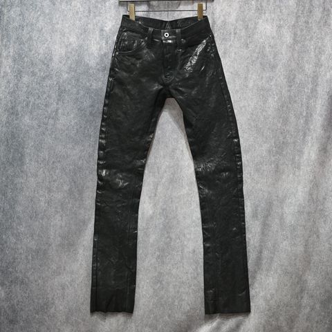 イタリーショルダー製品染め パンツ （BLACK）｜レザーパンツ 1254-08