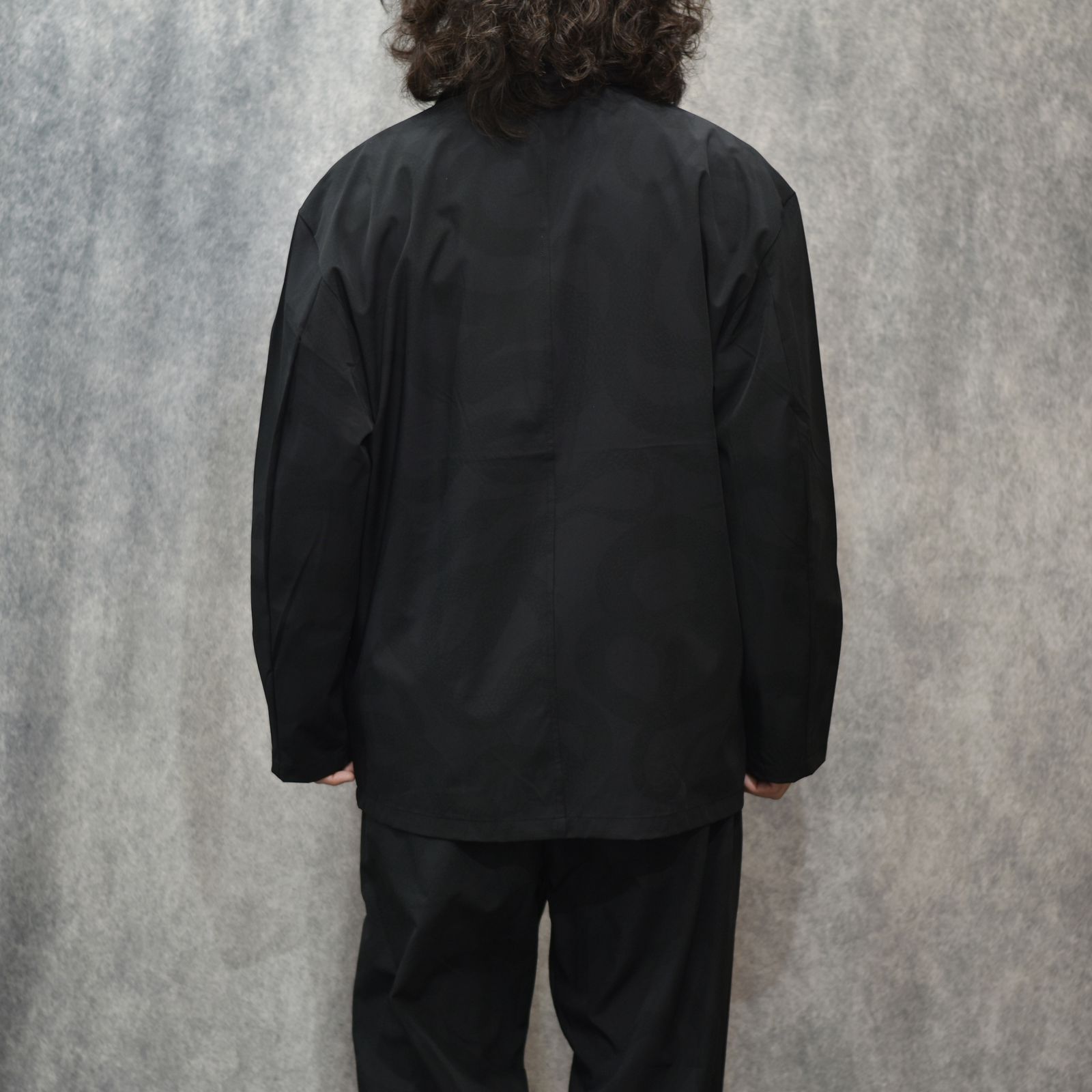 × OVYS SNAKE PATTERN NYLON T/T JACKET & PANTS (BLACK)｜× オーヴィーズ 蛇柄 ナイロン セットアップ｜ov-ls-jkpt-0001