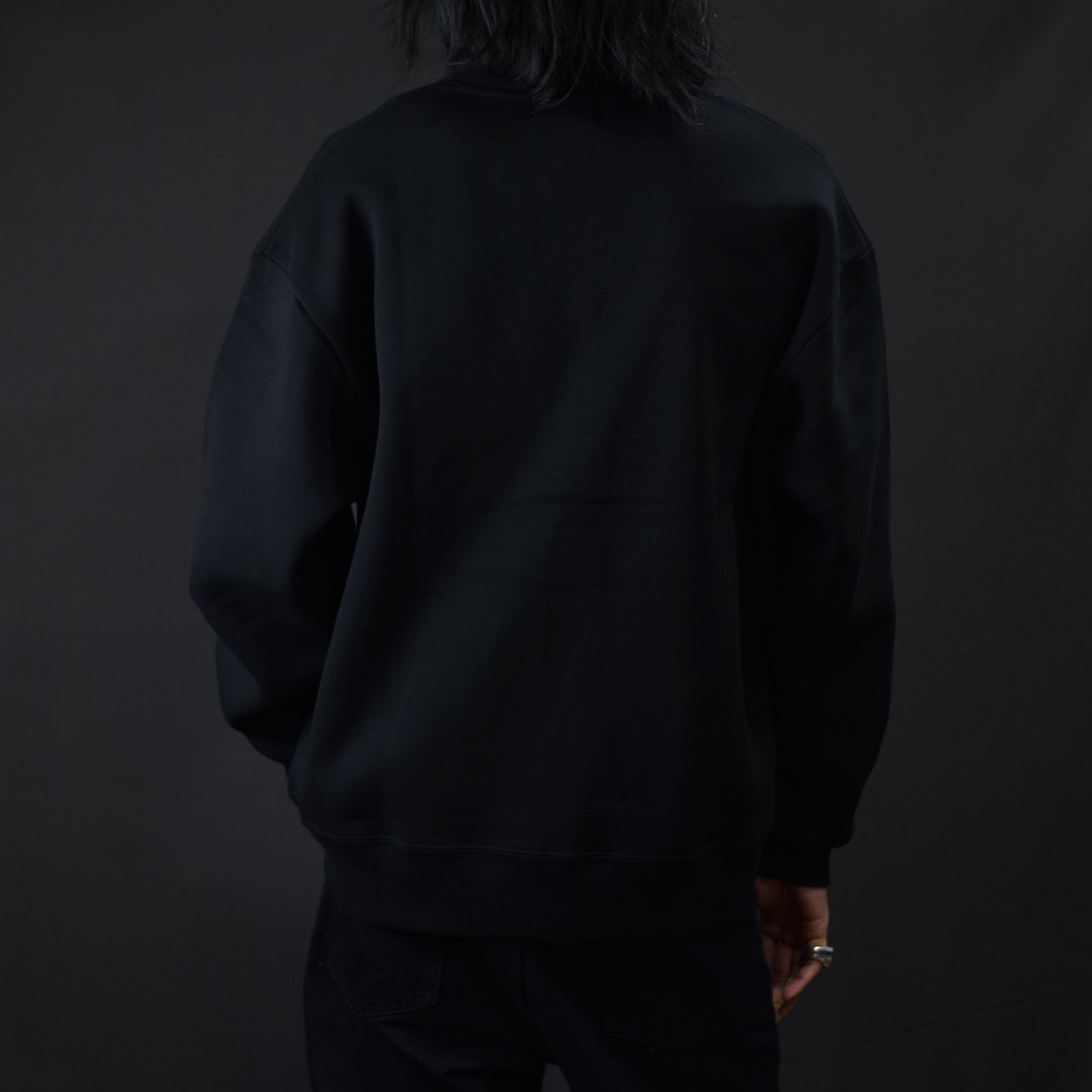 CUTRATE LOGO EMBROIDERY SWEAT CARDIGAN (BLACK×WHITE) / ロゴ刺繍 スウェットカーディガン
