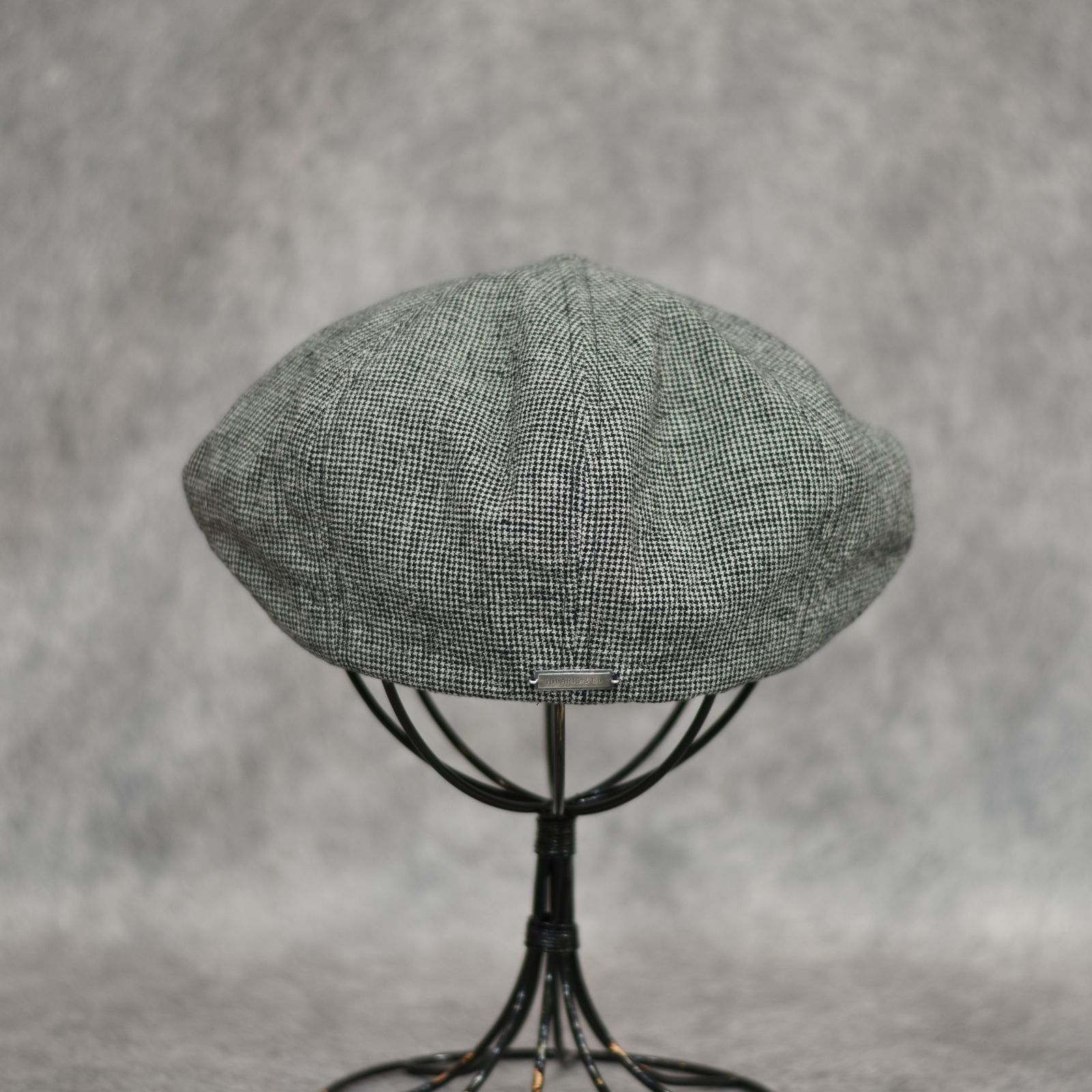 Linen Houndstooth Casquette "OLDBOY" (IVORY) / 千鳥格子 キャスケット