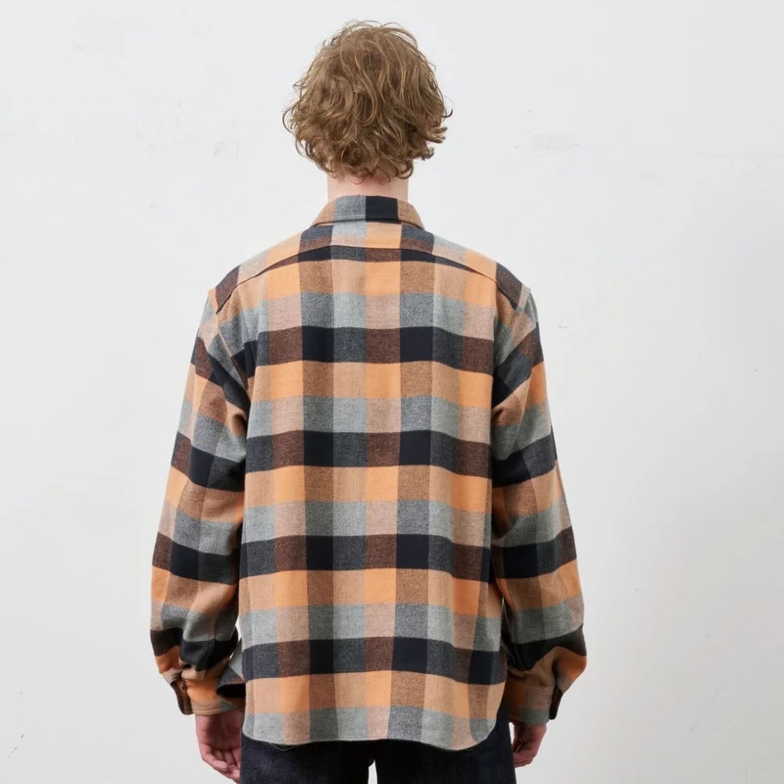 Y1936 H-ZIP FLANNEL CHECK SHIRT （ORANGE / オレンジ）｜ 602-262-03