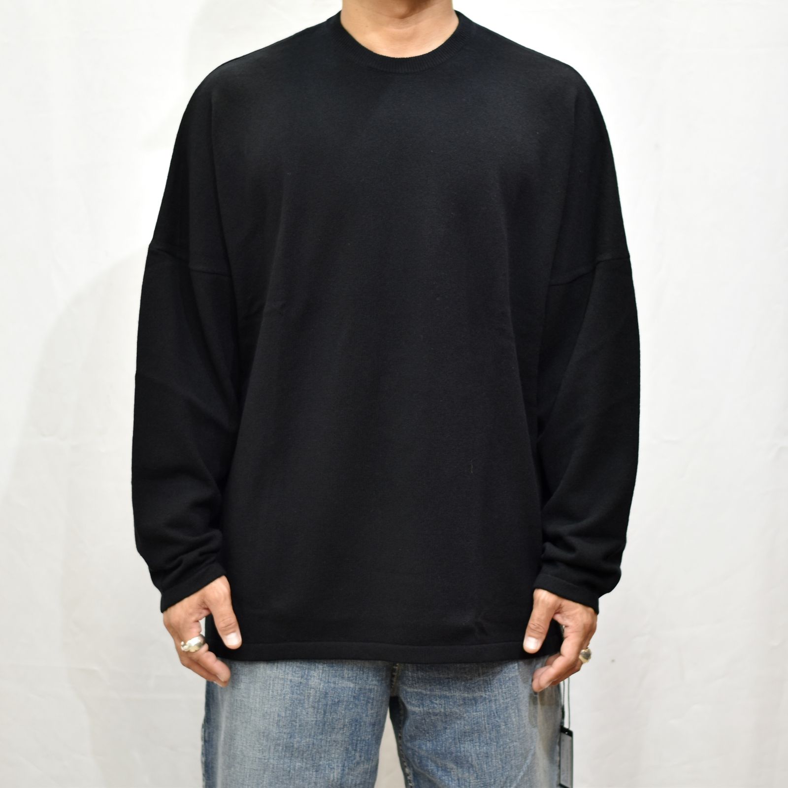 ウールカシミアニット クルーネック （BLACK）