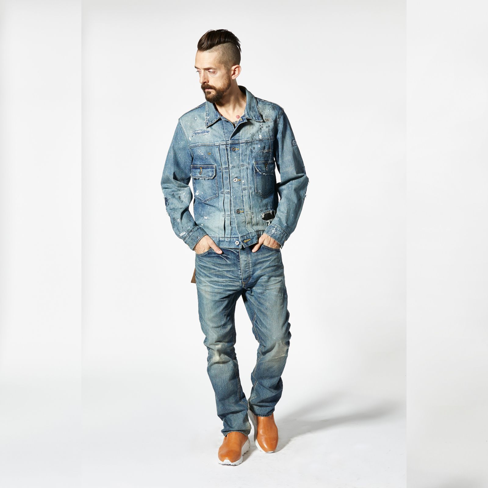 xx KOSUKE MATSUI THE DENIM STRETCH SELVEDGE DENIM 2ND. JACKET (HAND.CRAFT×LIGHT.INDIGO) / xx 松井 康輔 セルヴィッジ ストレッチ セカンドタイプ デニムジャケット Gジャン