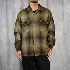 × PENDLETON W.Check Double Pocket Ooen Collar SH （BRT） /  ペンドルトン オープンカラー チェックシャツ （ブラウン）