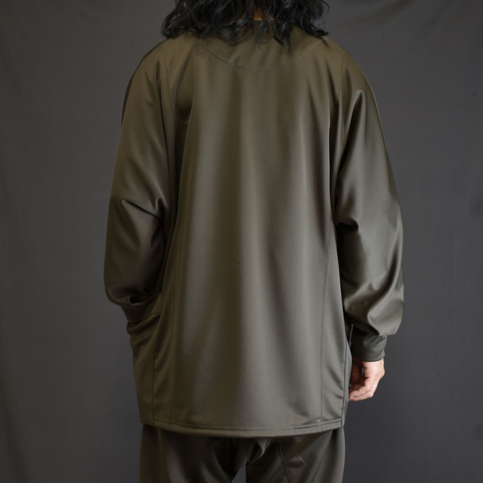 tech jersey dolman sleeve cardigan (OLIVE) / ドルマンスリーブ カーディガン