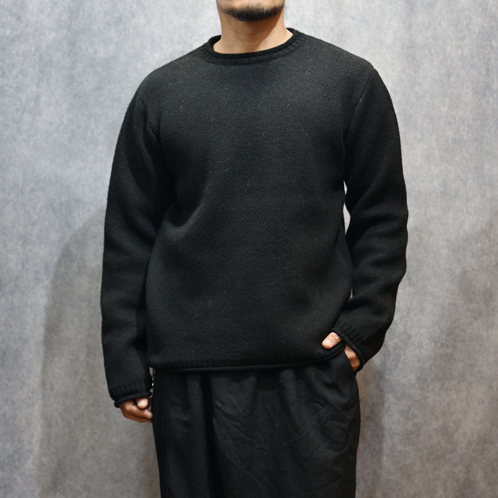 HIMALAYA YAKU KNIT JACQUARD LOGO PULLOVER （BLACK / ブラック）｜ヒマラヤ ヤクニット ｜ KN-784-01