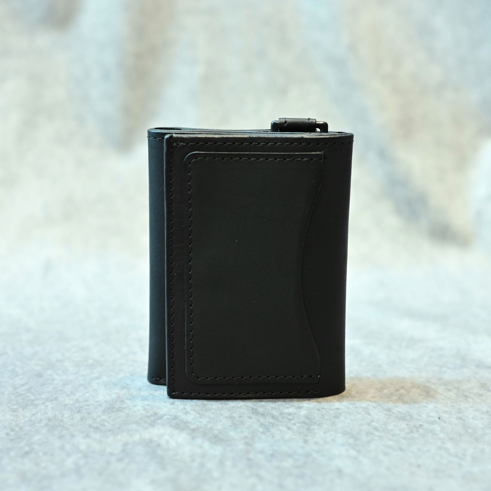 GUIDI カーフ 三つ折りウォレット （BLACK）｜345-38