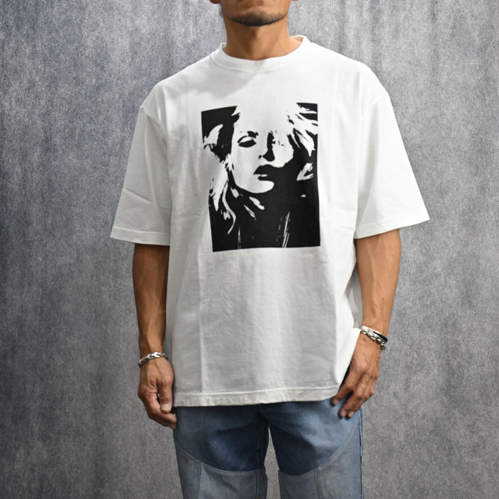 レビューの多い高評価商品特集！ MINEDENIM - Monochrome Two tone Face Crewneck T-SH （BLK トップス