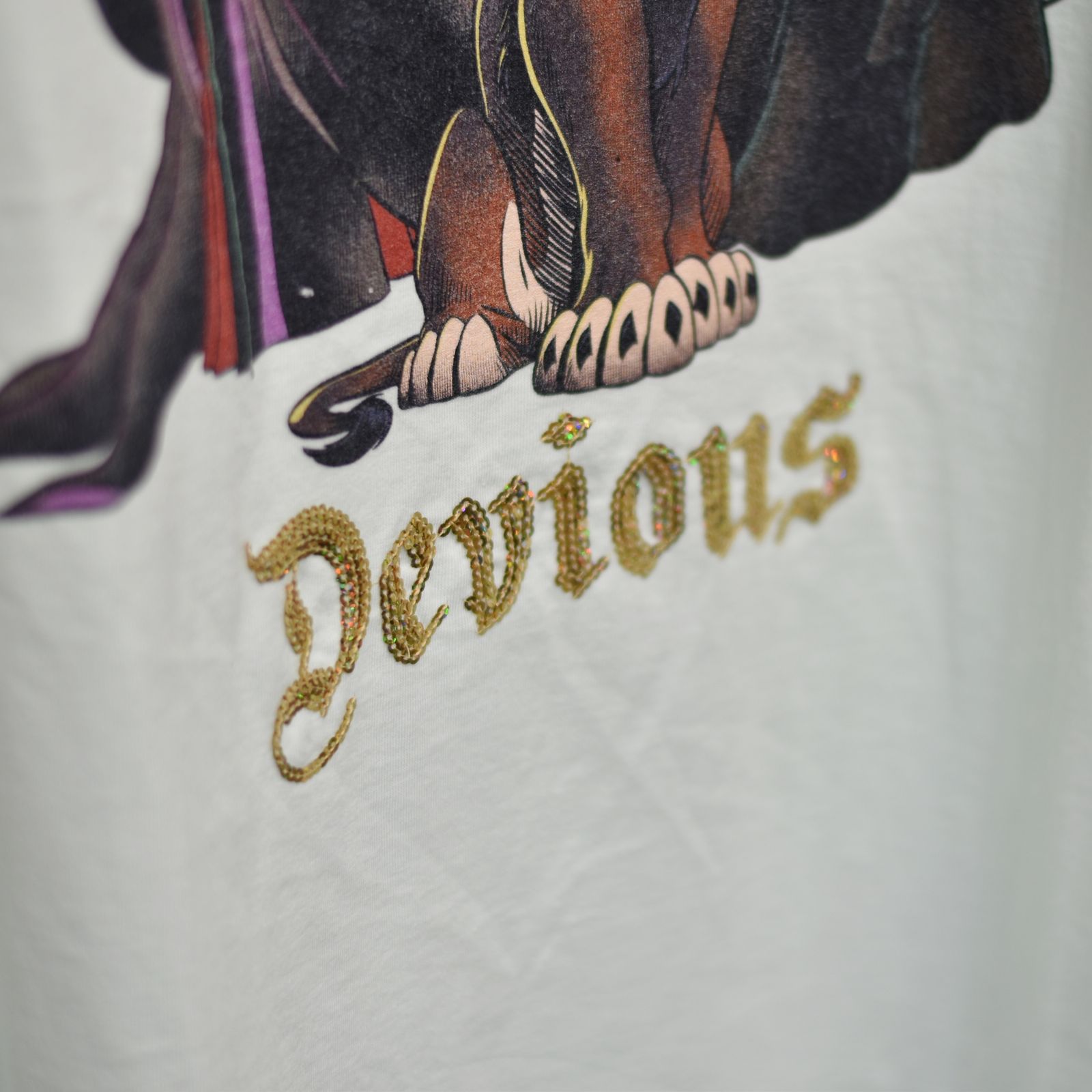 <Disney> SPANGLE DECORATED T-SHIRT 'VILLAINS (MINT) / ディズニーヴィランズ スパンコール Tシャツ
