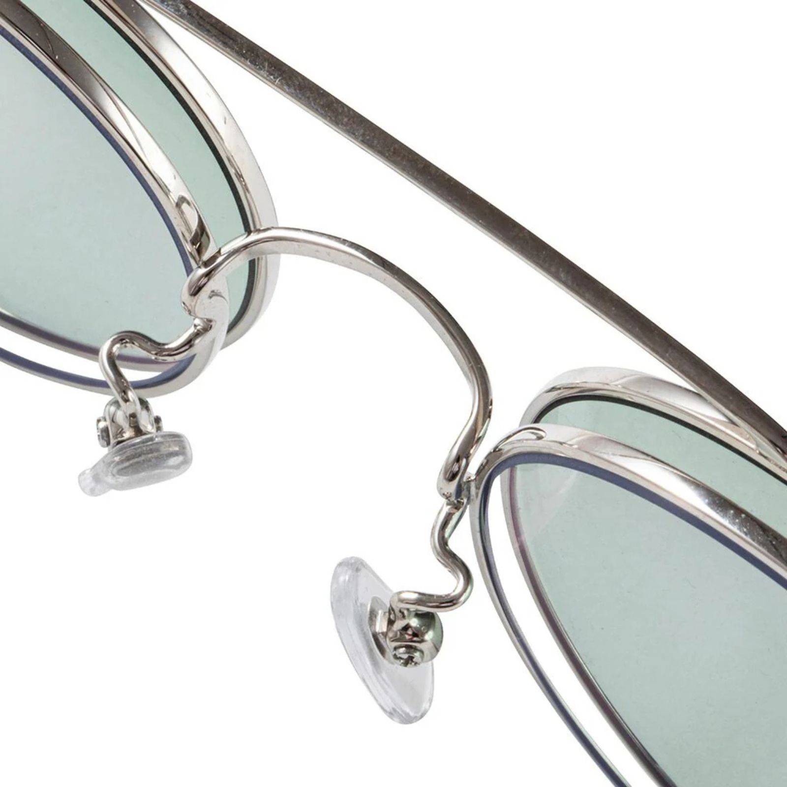 FLIP UP TYPE CIRCLE METAL GLASSES ＜EXCLUSIVE＞ (SILVER / GREEN)｜フリップアップタイプ サークルメタル サングラス｜CL-26SS001G EX