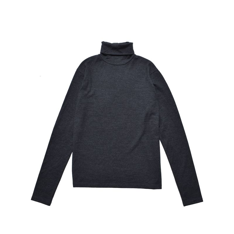 EF.Wool Turtle Neck L/S Pullover （CGR）｜ウールタートルネック｜MDFBF10403