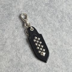 STUDS LEATHER KEY RING (BLACK) / スタッズ レザー キーリング キーホルダー