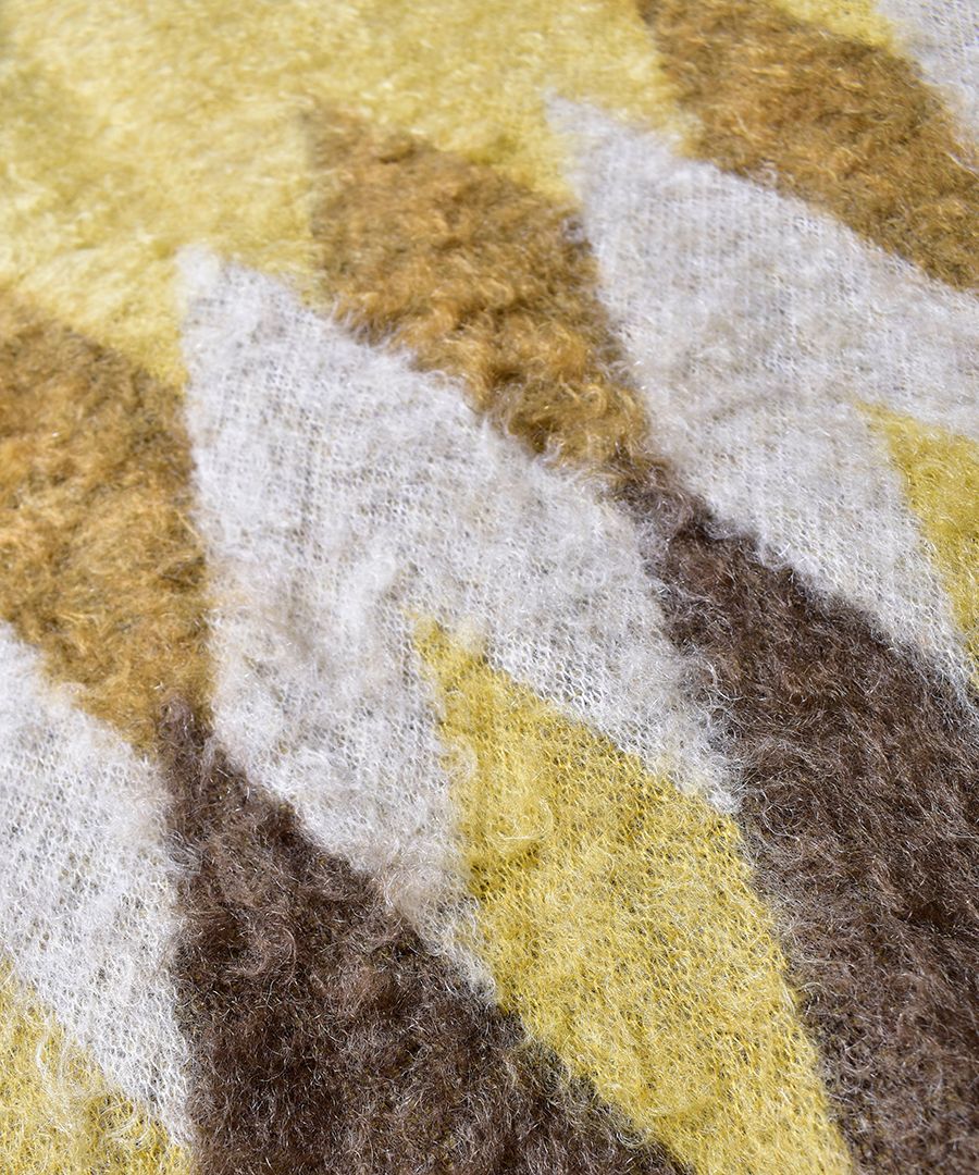 Kid Mohair Argyle Knit Long Cardigan