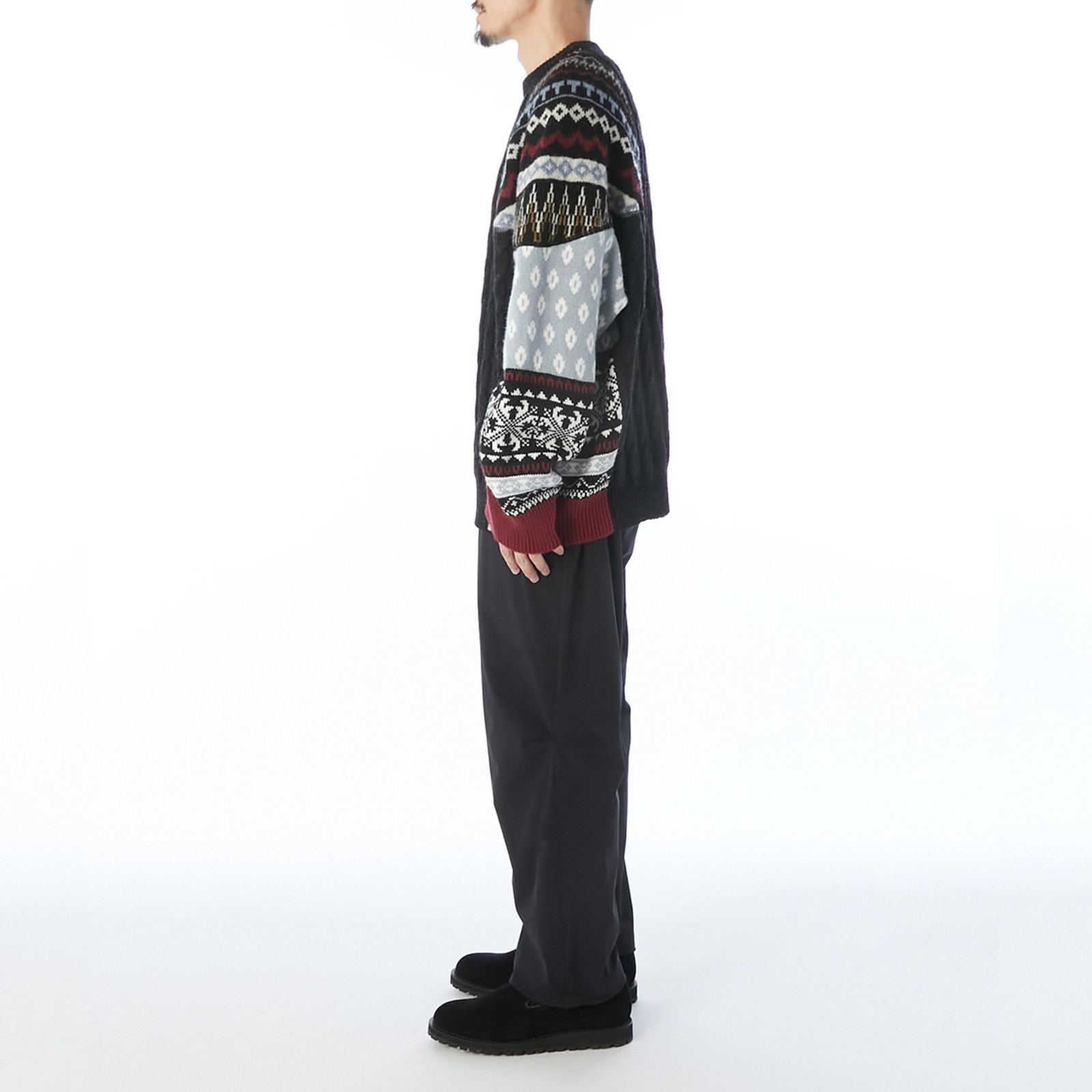 NORDIC PATTERN KNIT （CHARCOAL / チャコール） ノルディック ニット｜2262-KT20-030