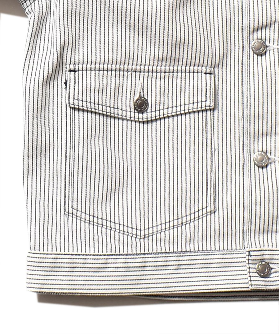 Hickory Print Denim Trucker JKT
