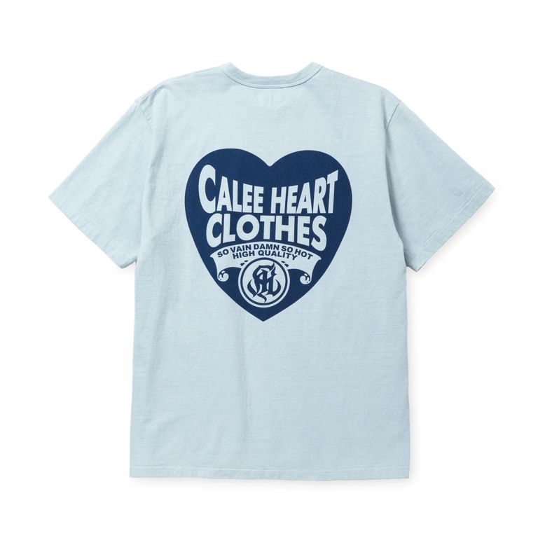 【CALEE】Tシャツ CALEE - BINDER NECK CALEE CLOTHING VINTAGE TEE (Lt.BLUE