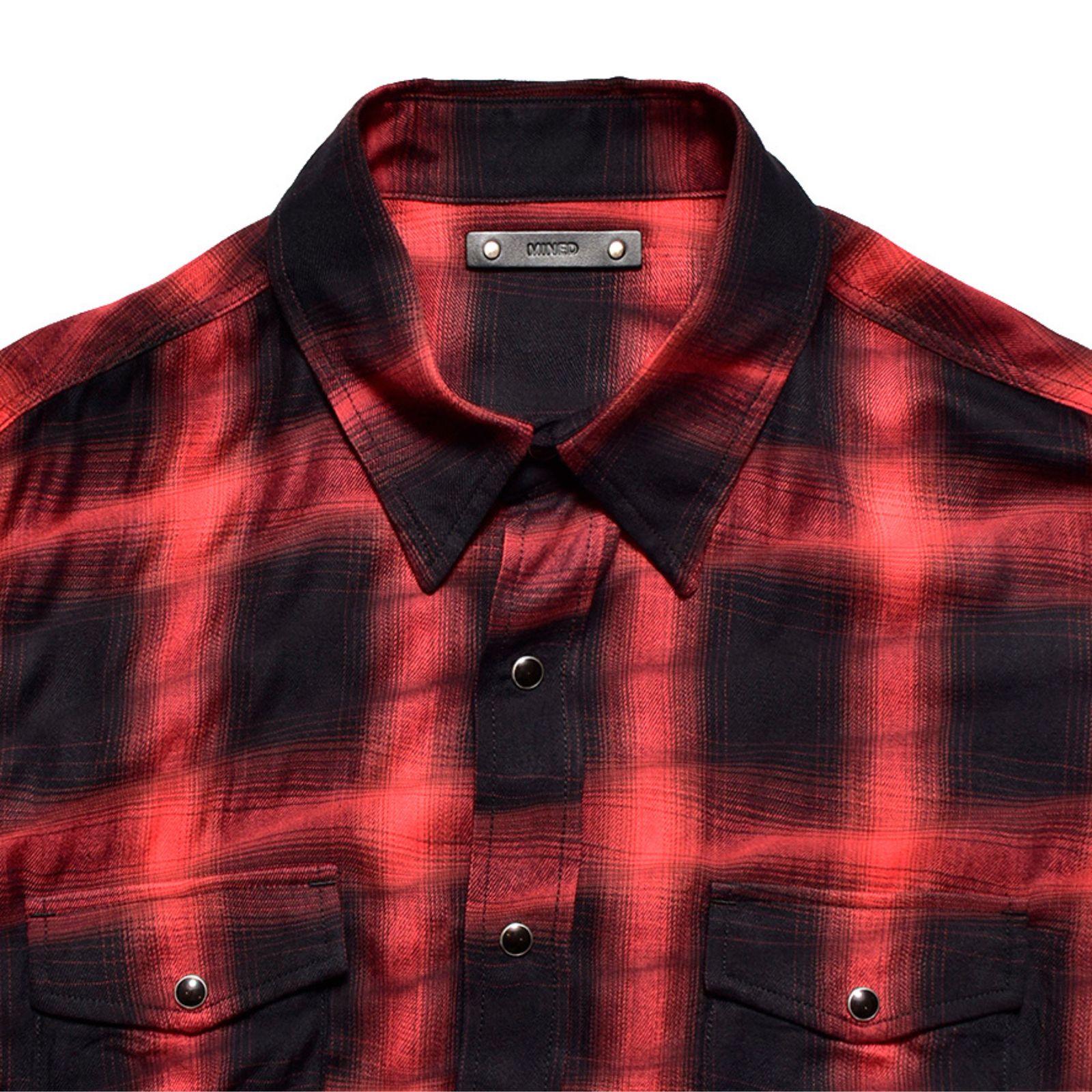 Distortion Ombre Check L/Western SH （RPT） / オンブレーチェック シャツ （レッド）