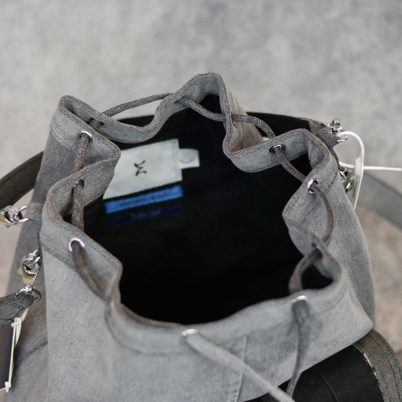 TOOL BAG  (MULTI BLACK DENIM) | バケットバッグ 巾着バッグ