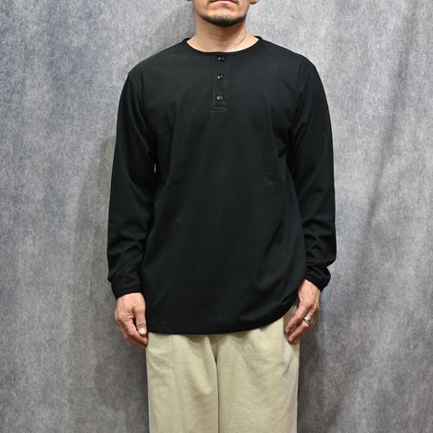 HENLEY NECK L/S TEE （BLACK）｜ ヘンリーネック ロングスリーブ （ブラック） 602-261-15