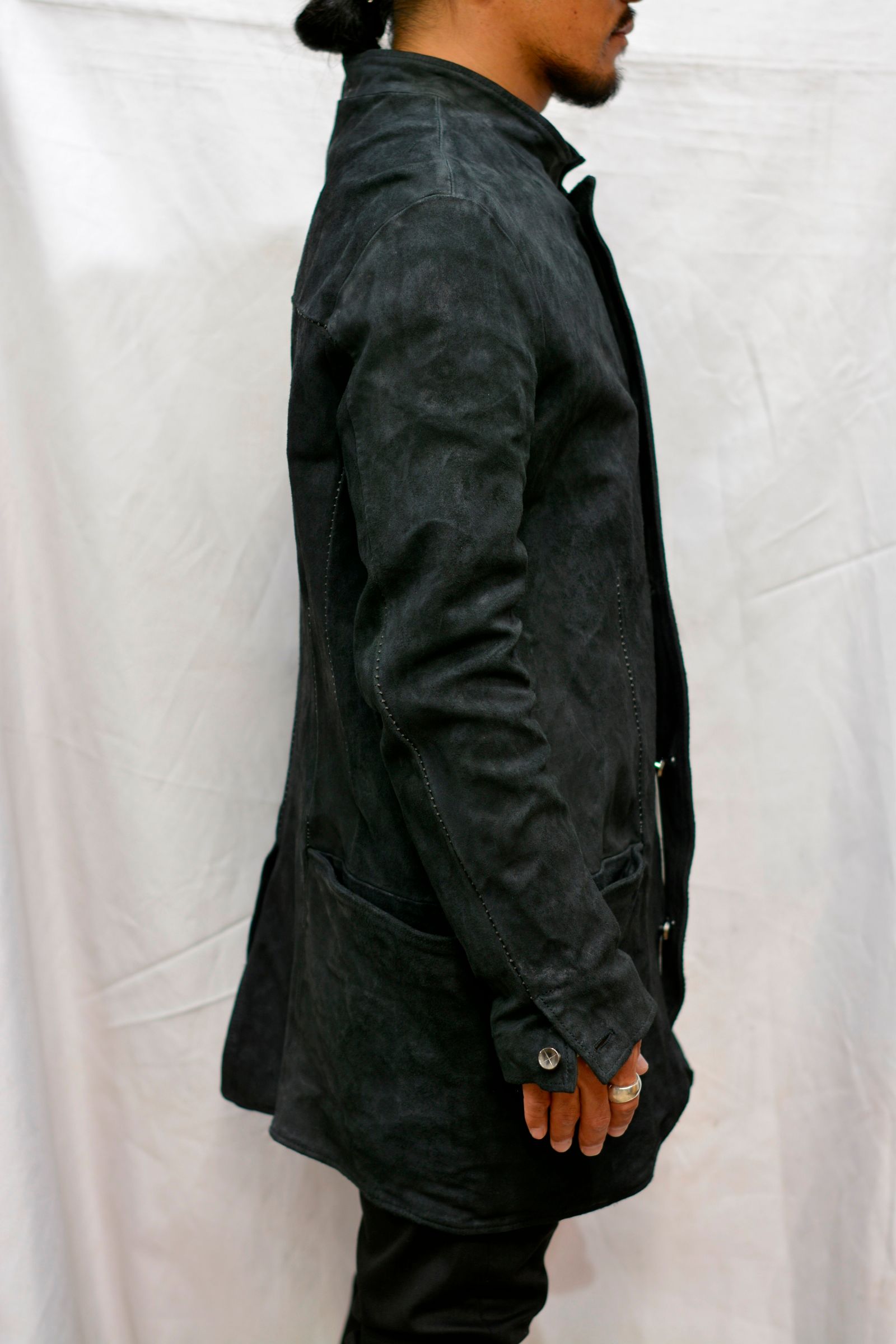 HORSE LEATHER BOTTON FRONT JACKET LINED #3